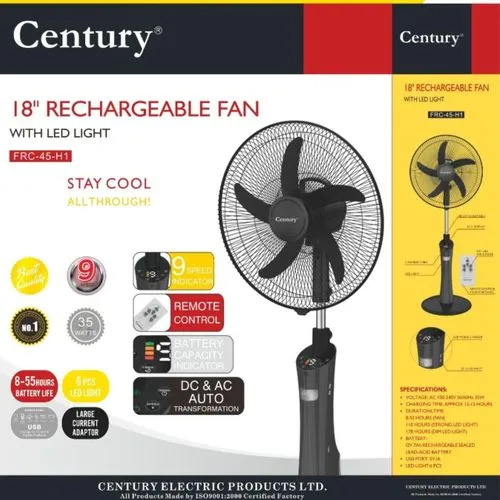 Century Rechargeable Standing Fan